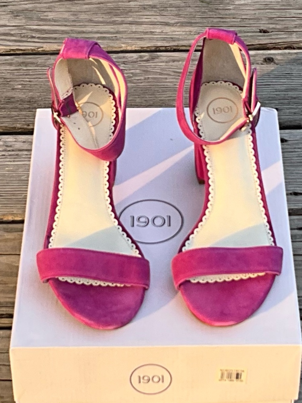NWT 1901 Asellery-Lea Rose Violet Suede Ankle-Strap Sandals